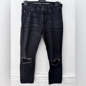 Saint Laurent Black Distressed Skinny Jeans
